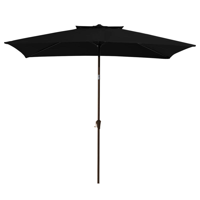 Parasol de marché rectangulaire inclinable 10 pi x 6 pi 5 po Le, Noir