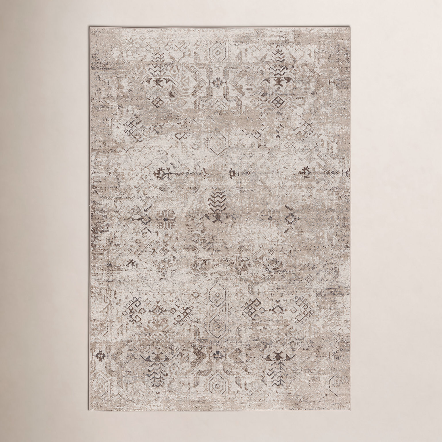 Phoebe Brown Cream Machine Washable Oriental Rug, Runner 2'8" x 10'