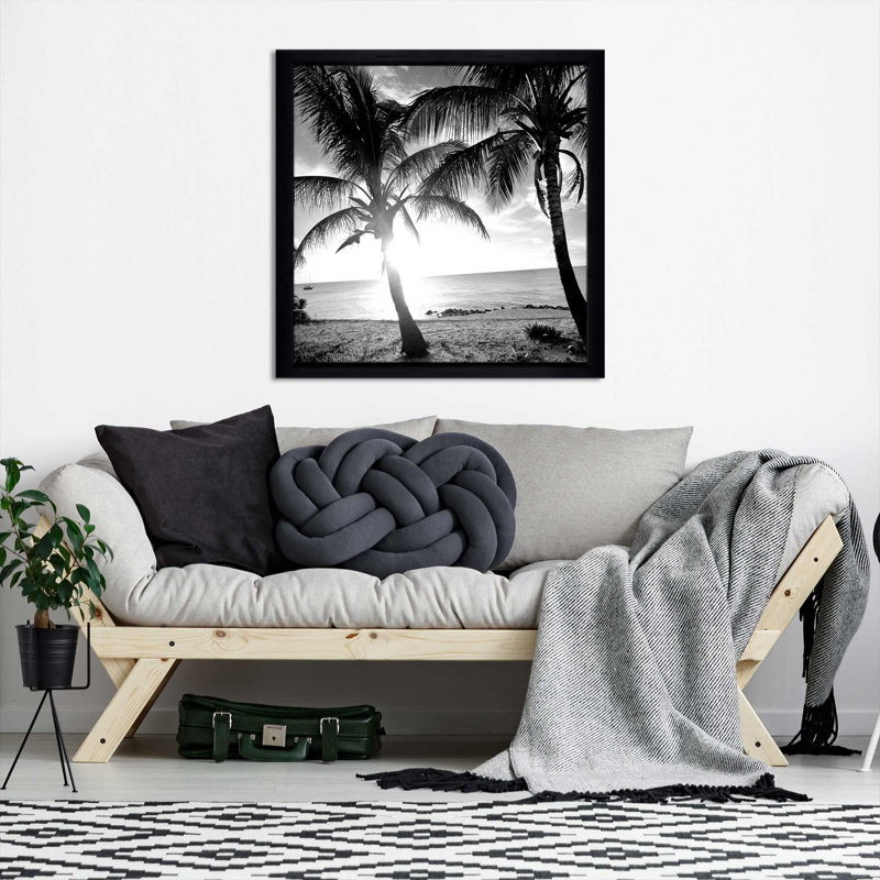 «BW Bimini Sunset I (Square)» par Susan Bryant, reproduction, H 25,5 po x l 25,5 po x P 1 po, Cadre noir
