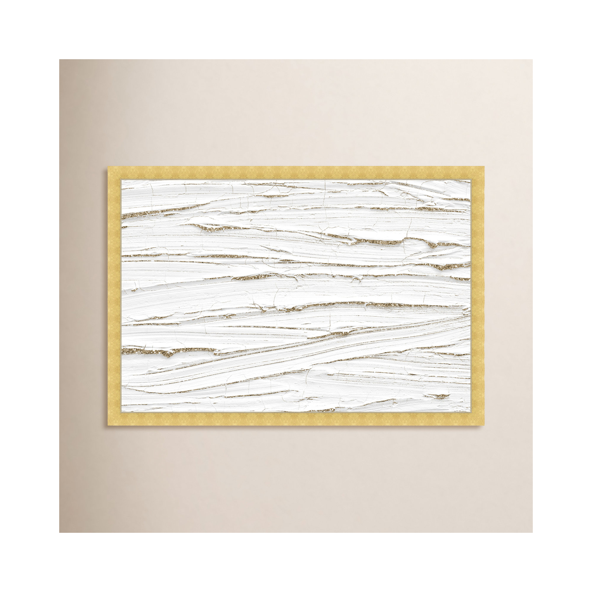 White Texture by Oliver Gal, Gold, 22" H x 32" W