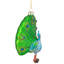 Ornement de Noël en verre vert et bleu 4,75 "