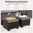 21.5"W Outdoor Wicker Ottomans With Cushions, Set Of 2 Patio Footrests With Adjustable Feet-722733773