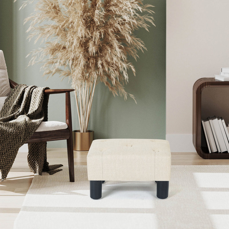 Repose-pieds rembourré Glenland, Lin beige