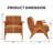 28"W Upholstered Arm Chair with Wood Legs-1889596527