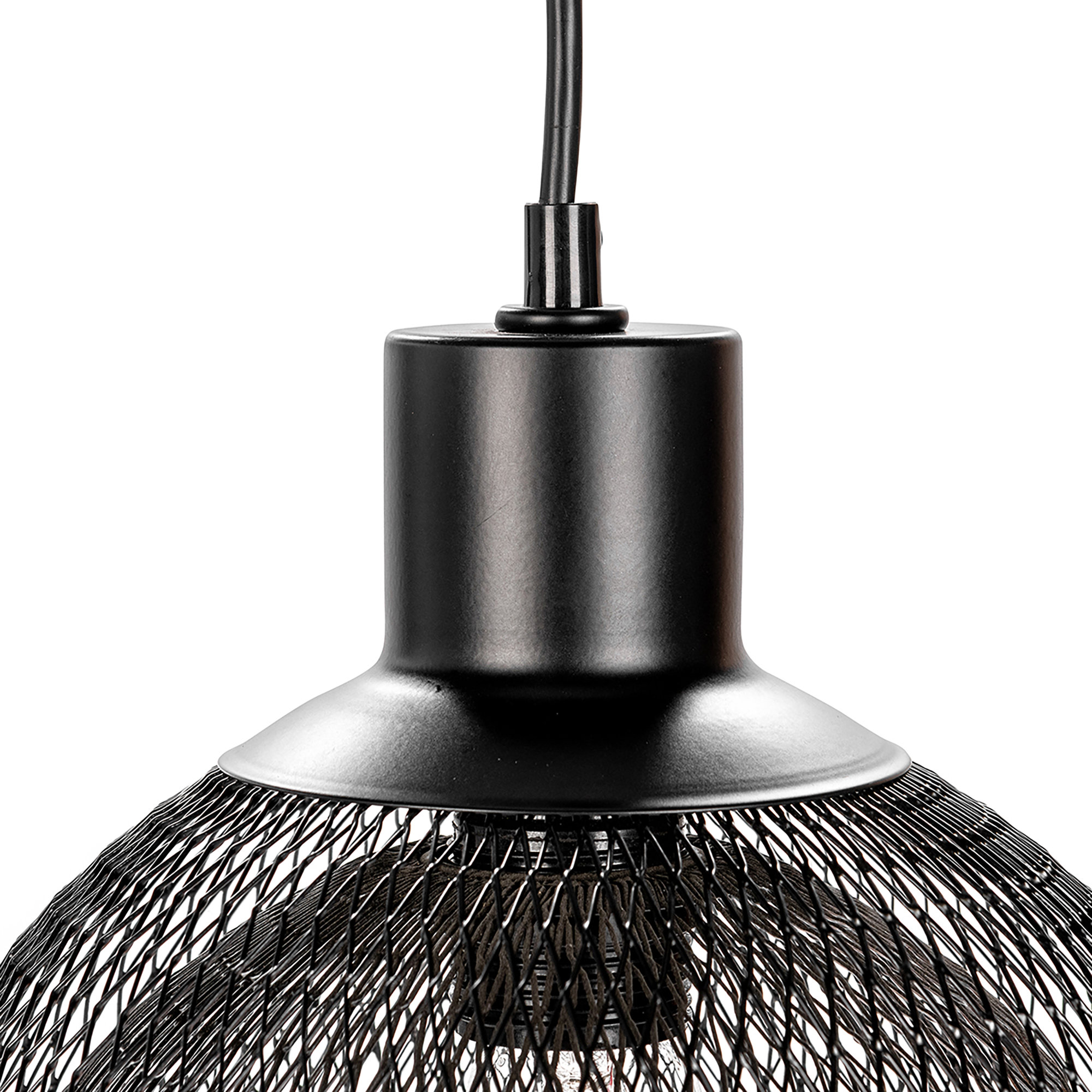 Single Light Metal Pendant, Black, 15.6" H x 10" W x 10" D