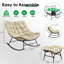 Chaises berçantes d'extérieur avec coussins et repose-pieds-1148875701