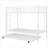 Three Sleeping Space Bunk Bed For Small Shared Bedrooms Soft White Metal With Additional Pullout Trundle