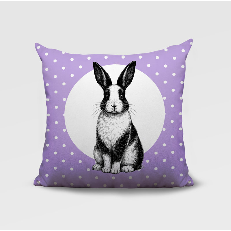 Oreiller réversible intérieur / extérieur Rabbit, 18 x 18, Lavande