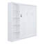 Grand lit escamotable mural avec tablettes, blanc