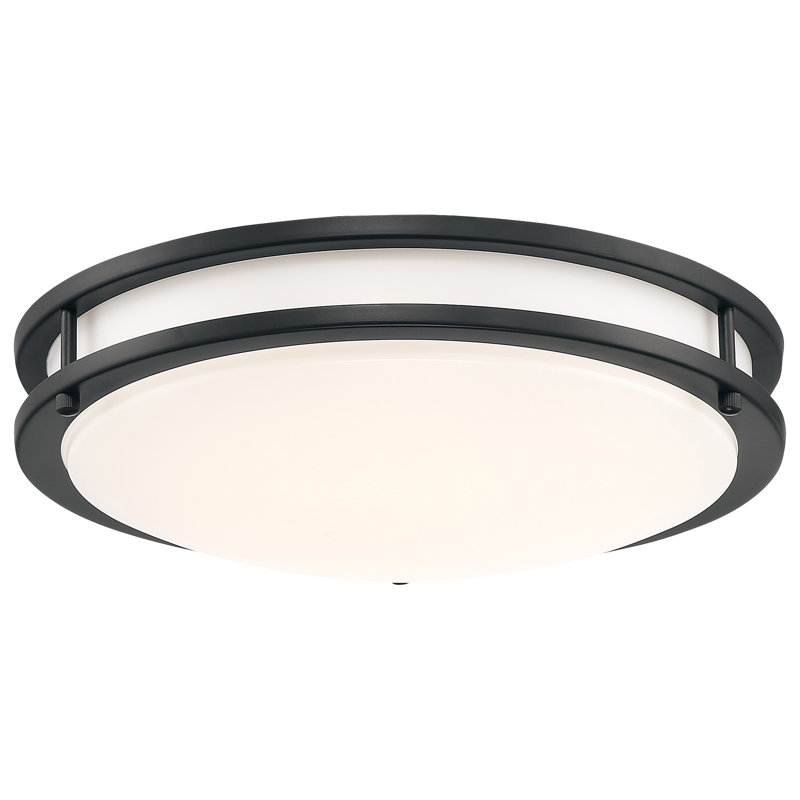 Plafonnier encastré Solero III, H 3,5 po x l 12 po x P 12 po, Noir mat