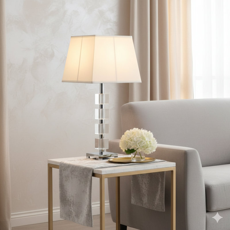 Lampe de table en cristal 25 "Wendi Glam