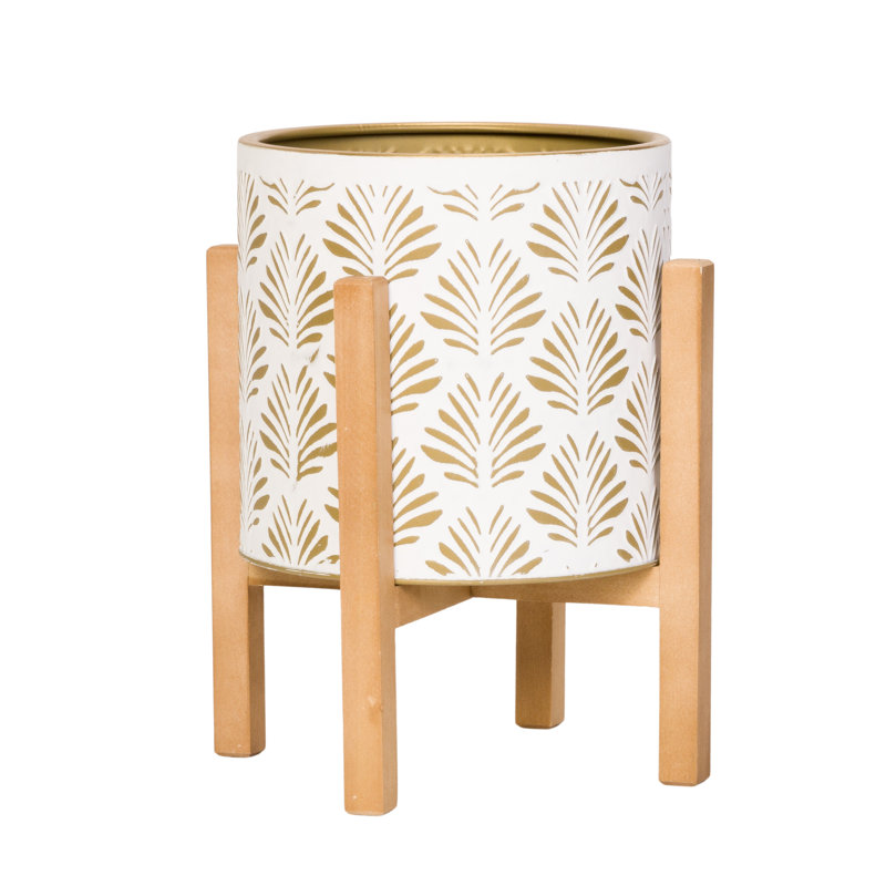 Pot à fleurs en métal Carmina Glam, H 12 po x l 10 po x P 10 po
