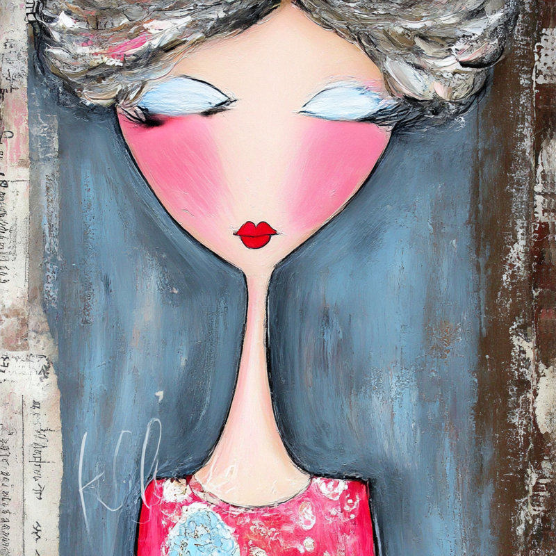 «Calm Muse», art mural sur toile tendue, L 40 po x H 40 po x P 1,5 po