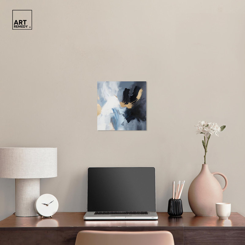 Art Remedy Gray Abstract Canvas Monochrome Magic, Wrapped Canvas, 12" H x 12" W