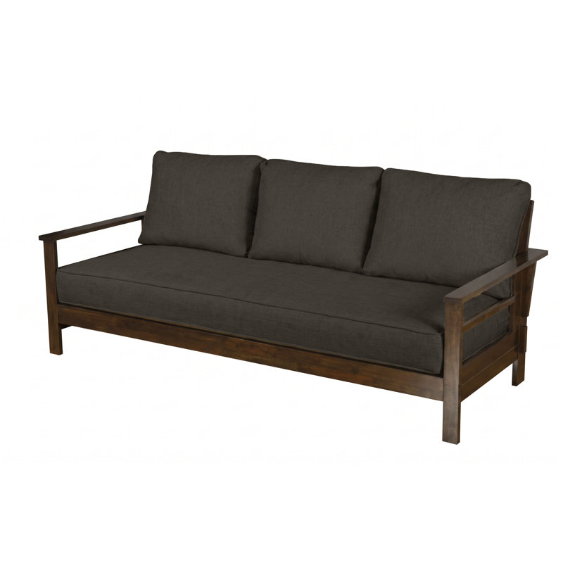 Pendleton Wood Frame Studio Sofa, Linen Charcoal