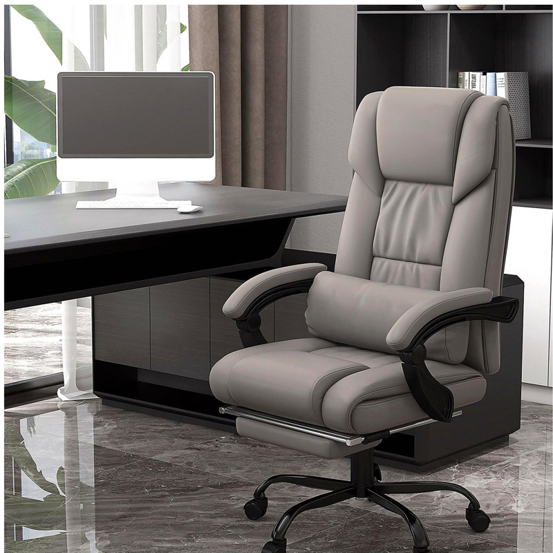 Chaise de bureau à massage à haut dossier et vibration avec télécommande 6 points