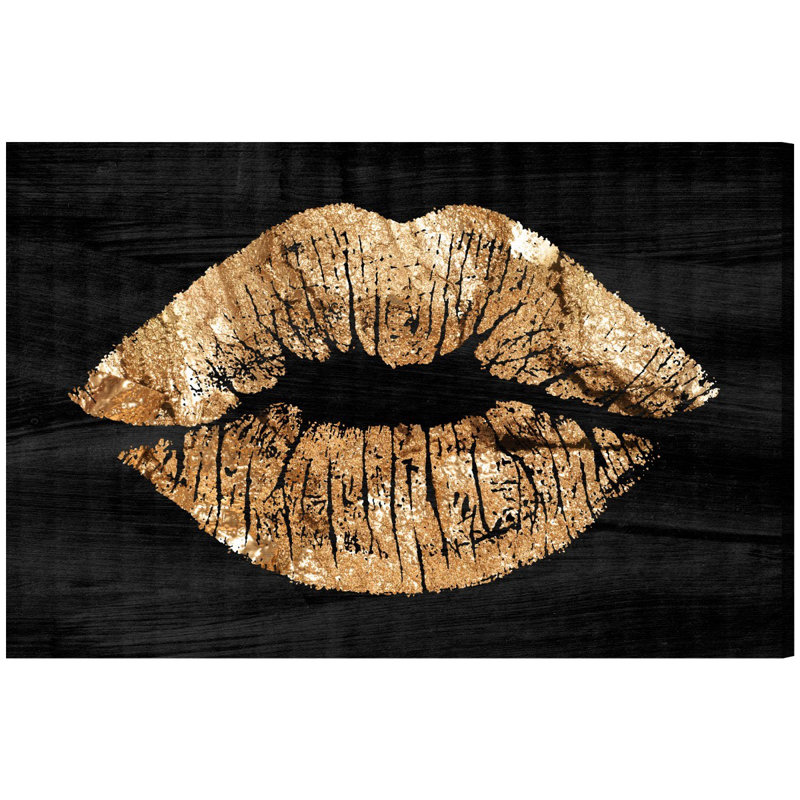 «Fashion and Glam Solid Kiss Night Lips», reproduction d'impression, H 20 po x l 30 po, Toile