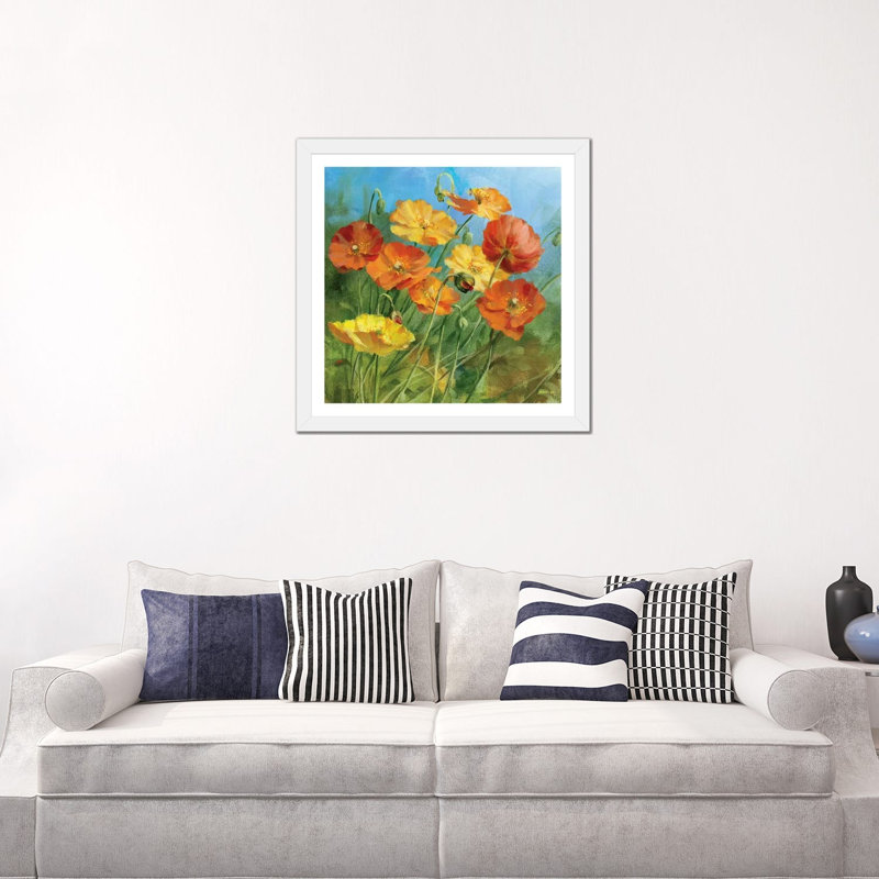«Summer Field IV» par Danhui Nai - reproduction d'art, Blanc, H 24 po x l 24 po x p 1 po, Papier encadré blanc