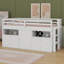 Lit mezzanine avec 4 tiroirs, sous l'armoire et les tablettes-278079064