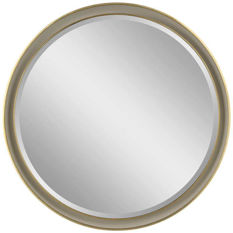 Tricia Illuminated Round Mirror, 30" x 30", Polished Nickel/Gild