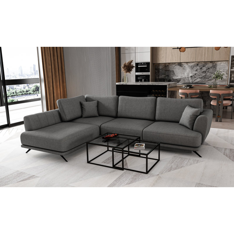Agurne 3 Seater Velvet Sofa Bed, Dark Grey