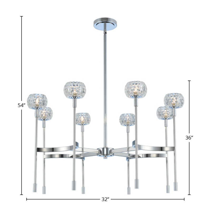 Mae 8 LT Polished Chrome Chandelier Kalco