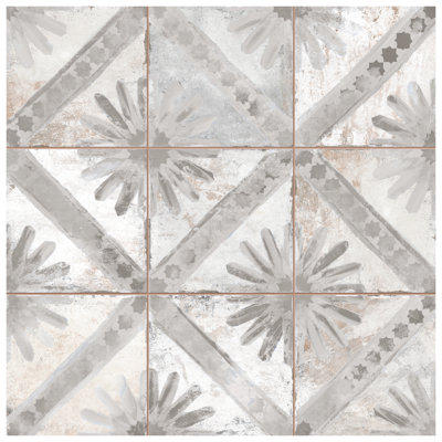 Carreau de céramique à motif pour mur et plancher 13 po x 13 po Harmonia