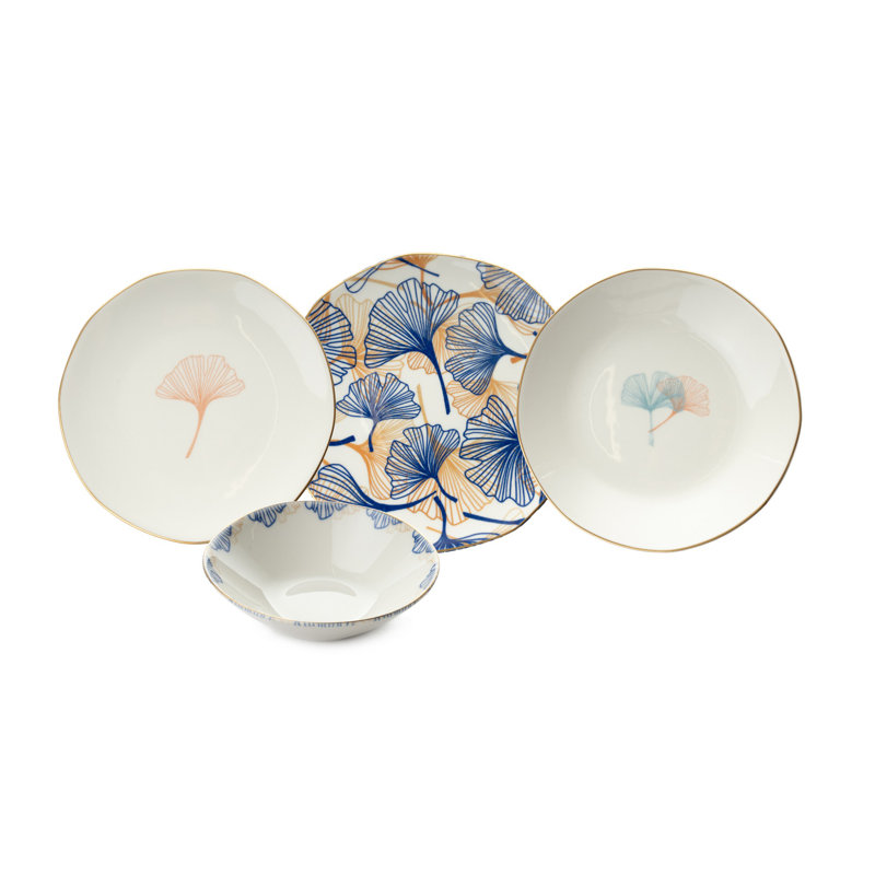 Dinner Set, Blue/Yellow