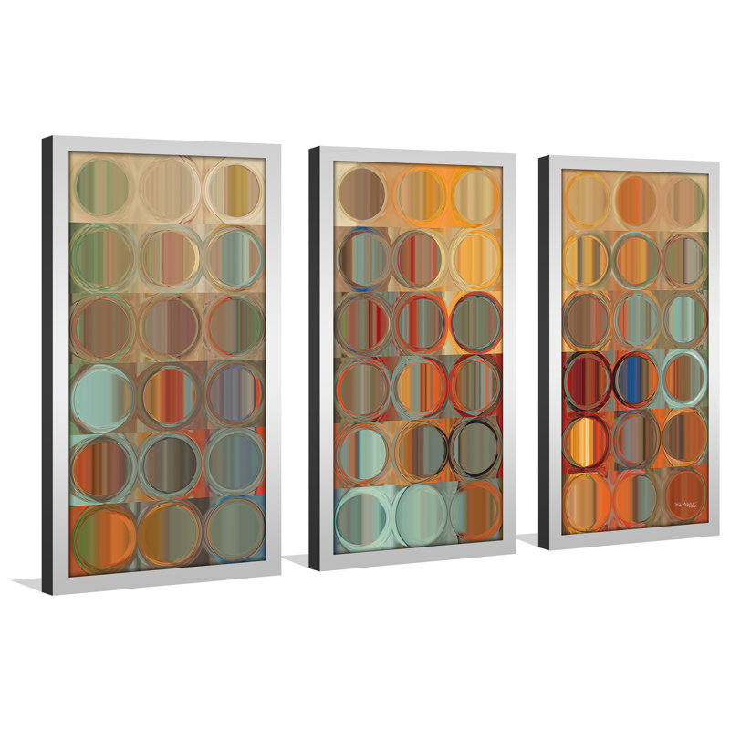 Multicolored Abstract Circles 3-Piece Framed Wall Art Set