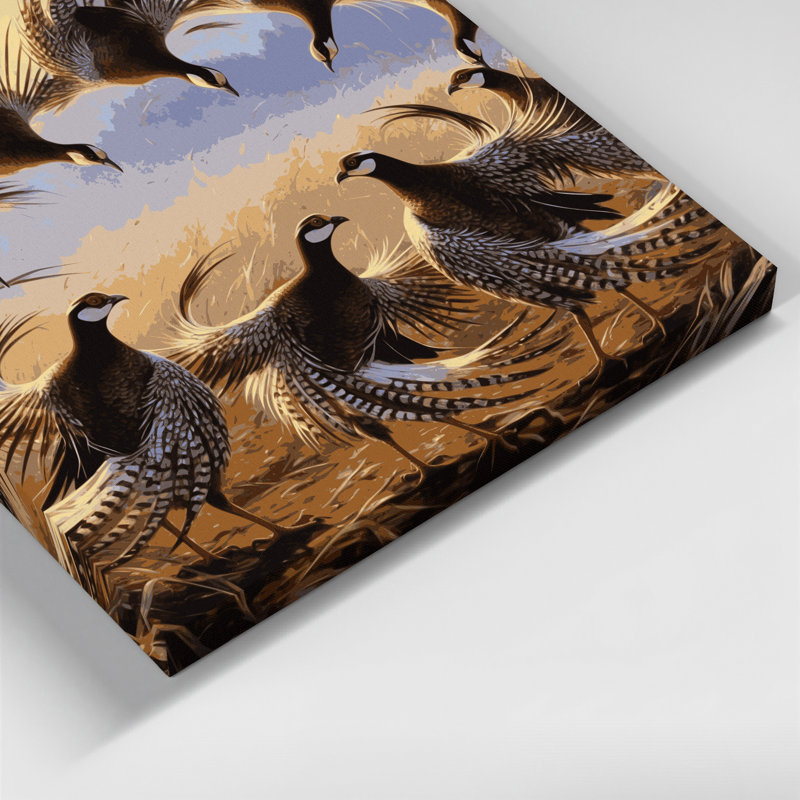 Oiseau gris sur toile, H 12 po x l 12 po