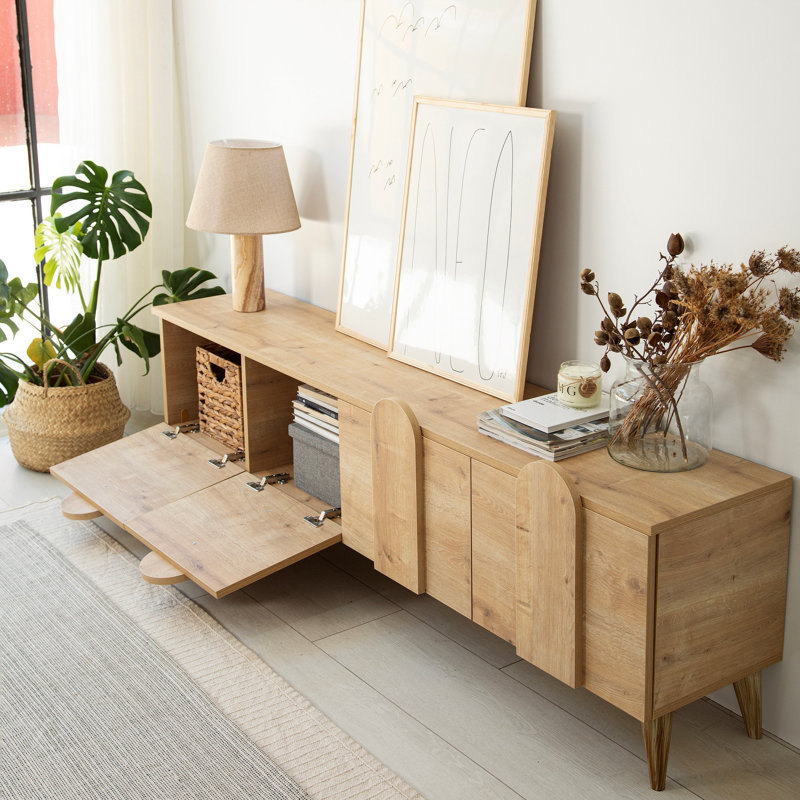 Keikei Unfinished TV Stand, Natural