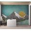 Papier peint abstrait - Paysage de montagne géométrique-1827649255