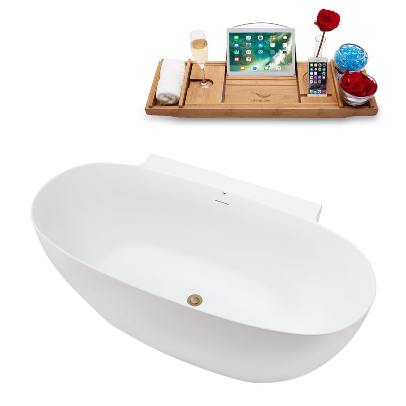 Baignoire 59,1 po x 29,5 po, Laiton brossé
