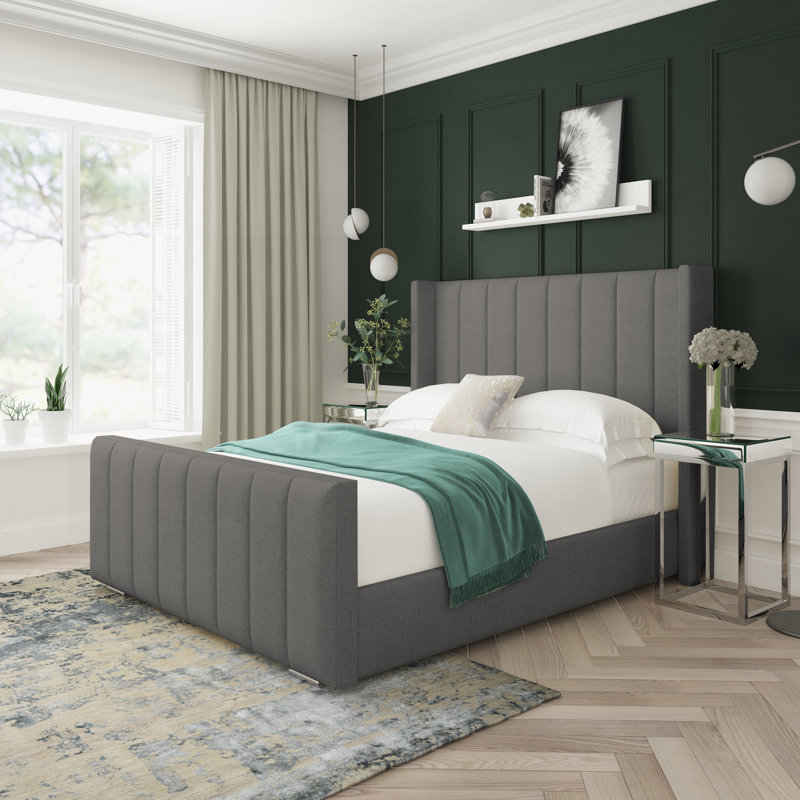 Willow Wool Upholstered Ottoman Bed Frame, Steel, Super King (6')