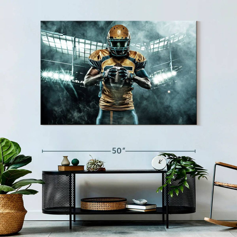 'American Football Player, 34" H x 51" W