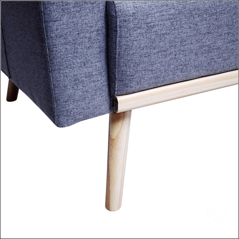 Ensemble de salon avec causeuse en lin et tissu avec poches de port USB et coussins, Gris foncé