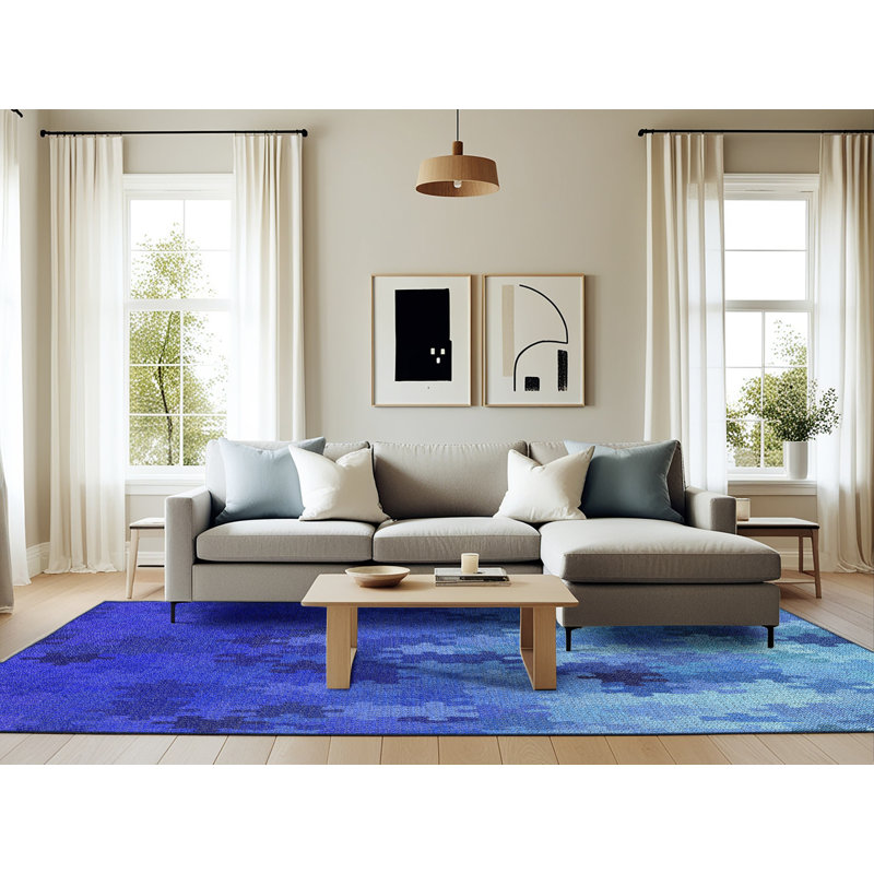Tapis mauve à métier motorisée, Rectangle 6 pi x 9 pi