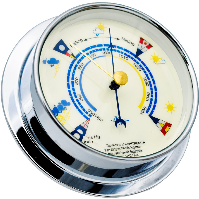 5.75'' Wireless Outdoor Barometer, Chrome