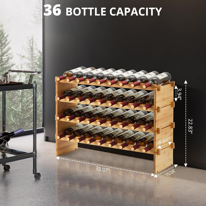 Open Shelving Wine Bottle Rack Brown