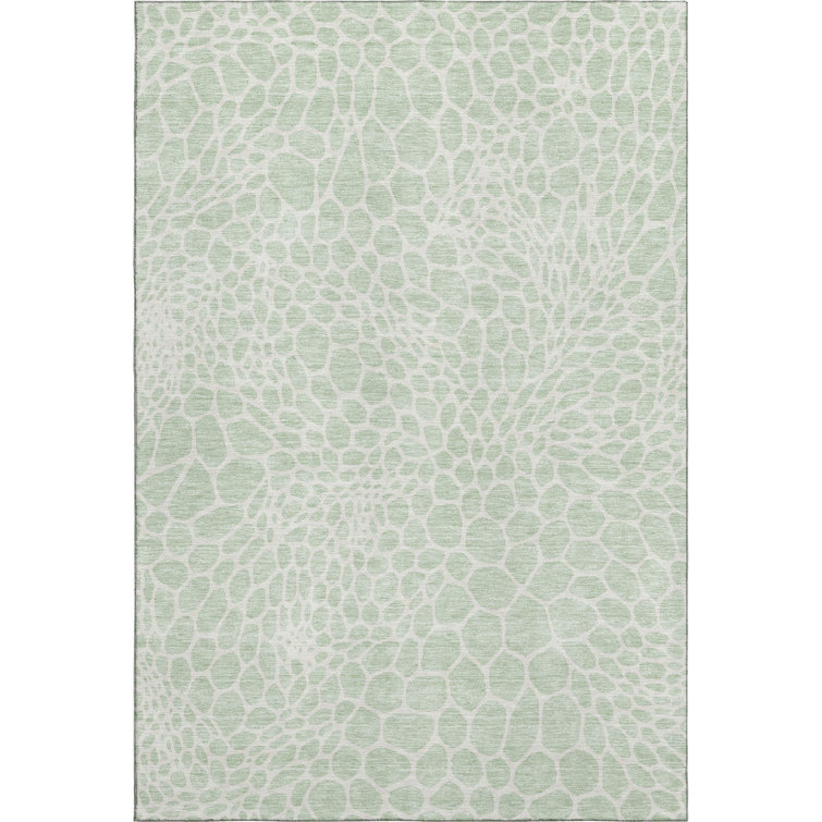 Premium Machine Washable Prisco Mint Rug