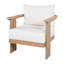 Ensemble de conversation Burlow Mid-Century moderne en bois d'acacia avec coussins hydrofuges-132494295