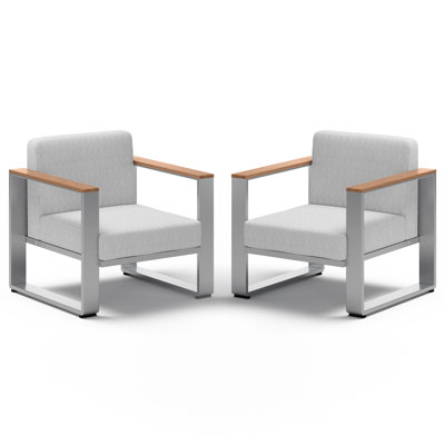 Ensemble de 2 fauteuils d'extérieur en aluminium pour patio