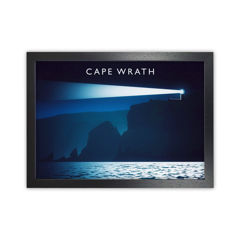 Cape Wrath by Richard O'Neill - Print, Black Framed, 24cm H x 34cm W x 3cm D