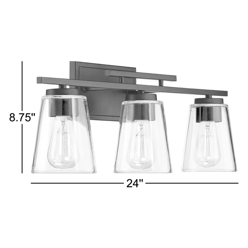 Éclairage de salle de bain à intensité variable à 3 lumières Averi en nickel satiné, Nickel satiné