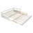 Wooden Extending Daybed with Trundle, Twin to King Daybed Frame with Solid Wood Slats, Space-Saving Guest Bed, White-118487011