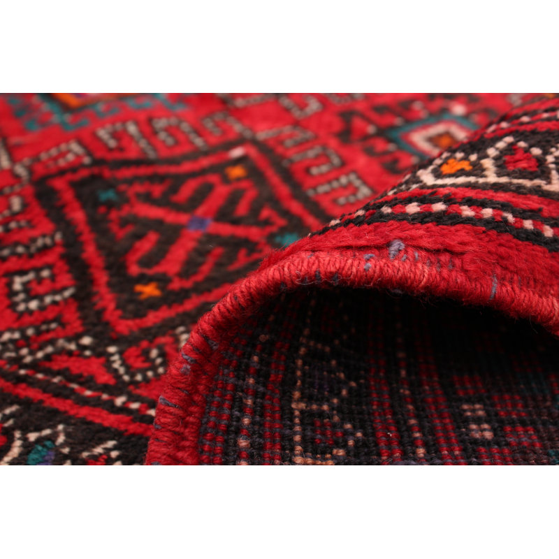 Tapis à main one-of-kind-noué la 2010 anatolians rouge 5 pi x 9 pi laine de 8 po Runi