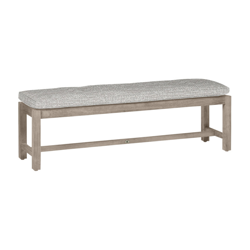 Banc d'extérieur sans dossier 59 po Club, Huître teck, Pas de soudure, Tweed caramel