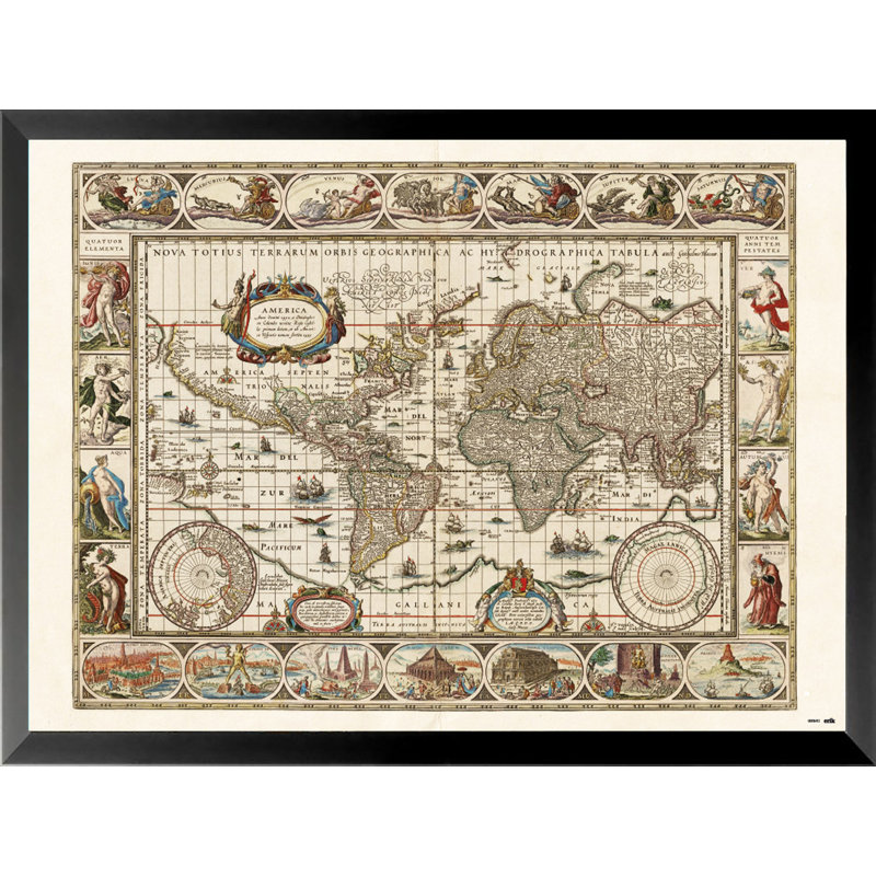 Art encadré carte du monde 36 x 24 cartes