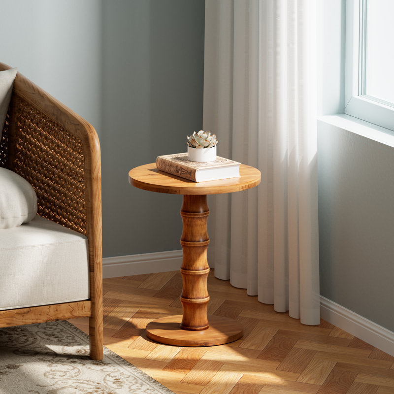 Table de bout ronde à piédestal Farmhouse