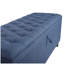 Banc de rangement avec repose-pieds 55,3 pouces avec coffre de rangement à dessus rabattable et siège rembourré avec tabouret de bout pour le couloir, lin bleu